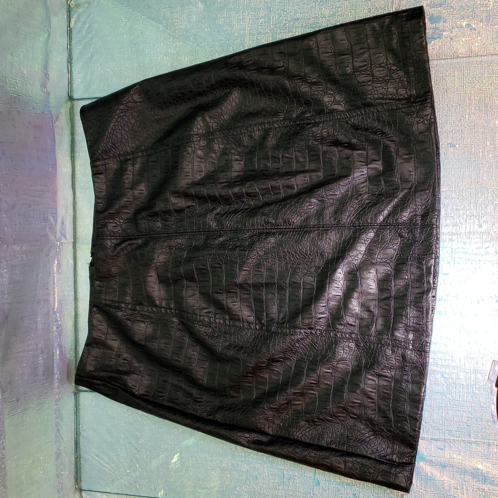 Black Snake skin mini skirt